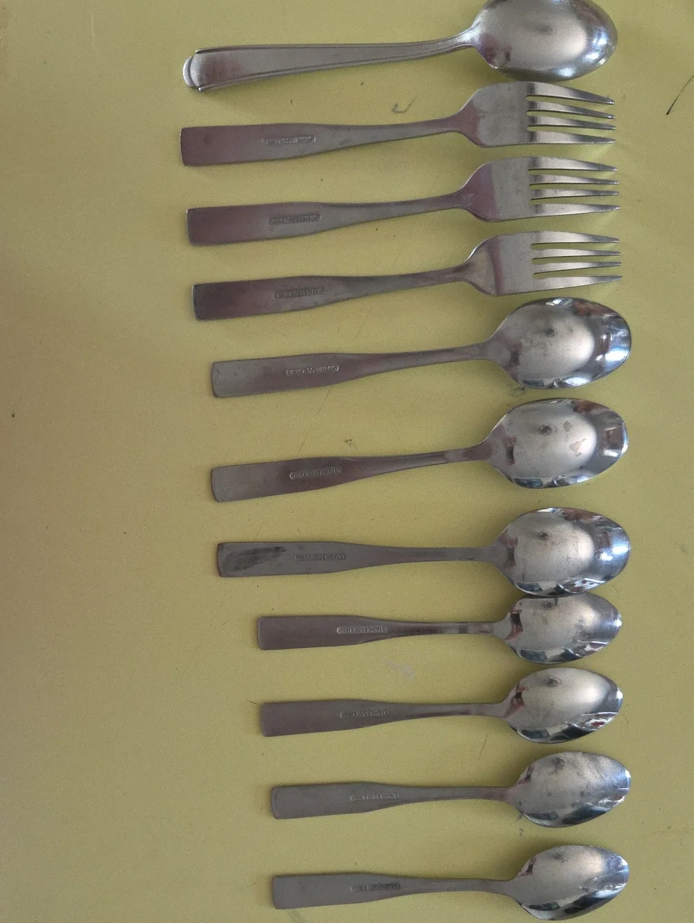 11 Pieces Unbranded Stainless Steel Forks & Spoons Silverware